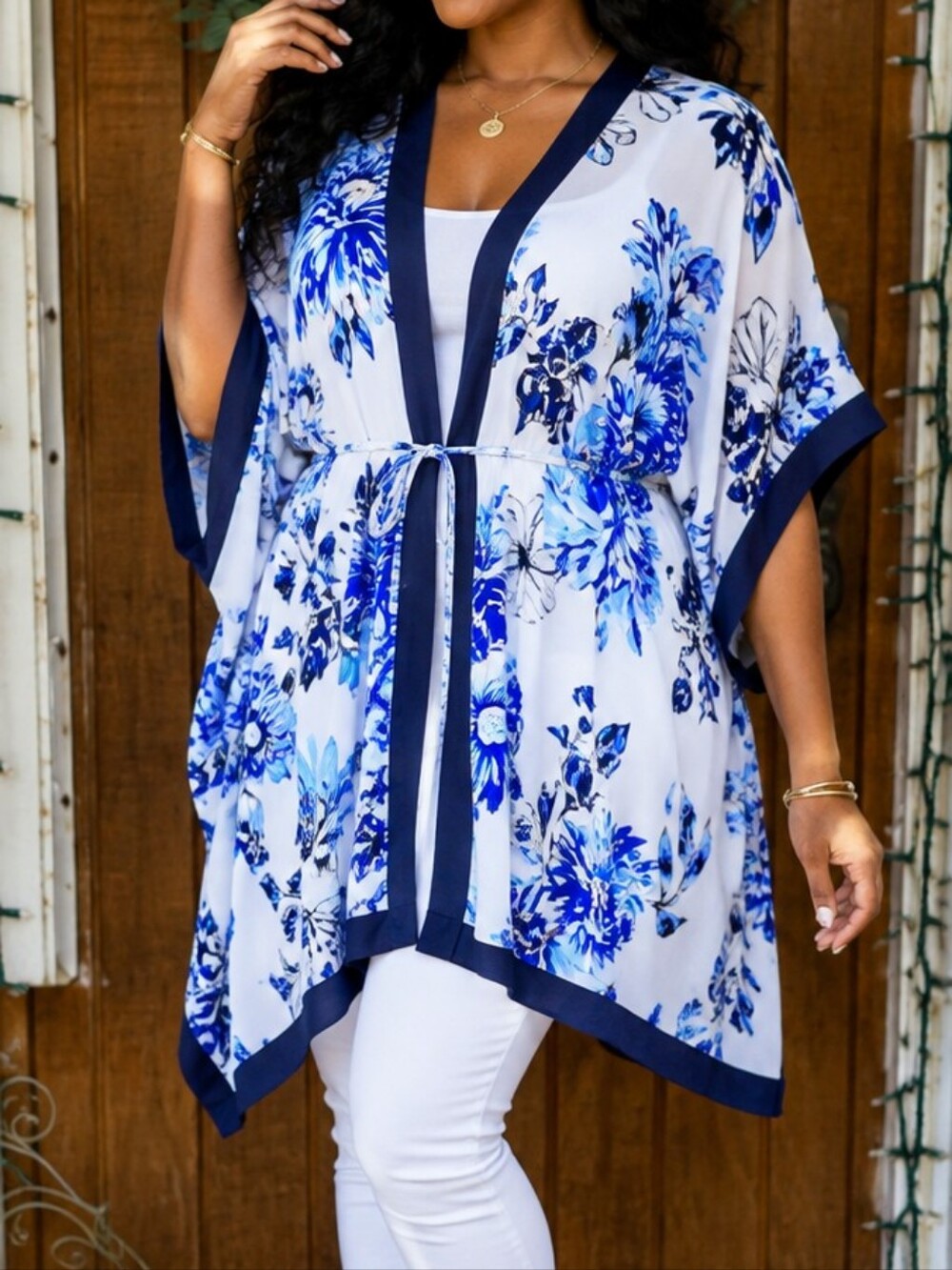 Jaquline Design Studio Cottagecore Floral Kimono Cardigan Cover-Up size 3X By